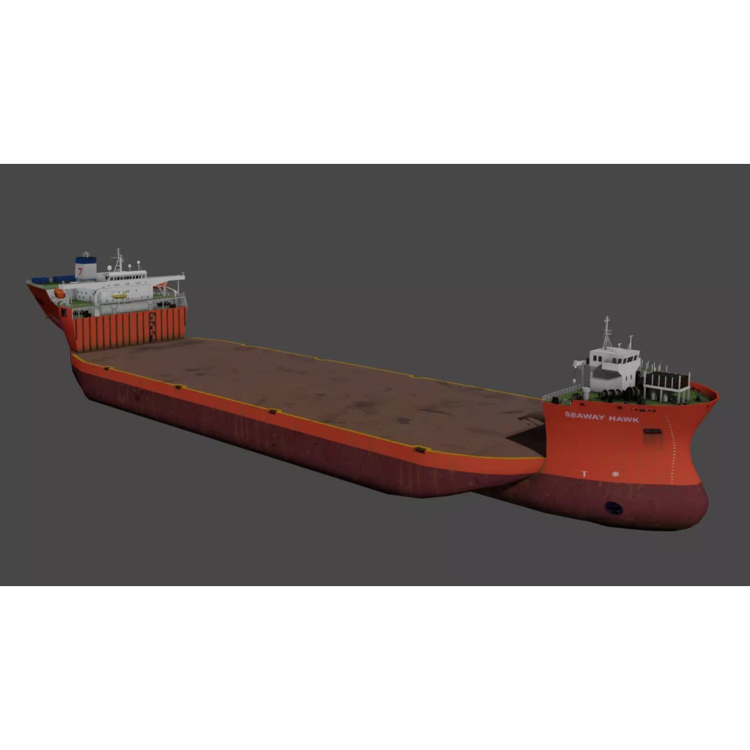 Seaway Hawk 3D Model – Low Poly Vessel for Industrial Use, FBX - View 9