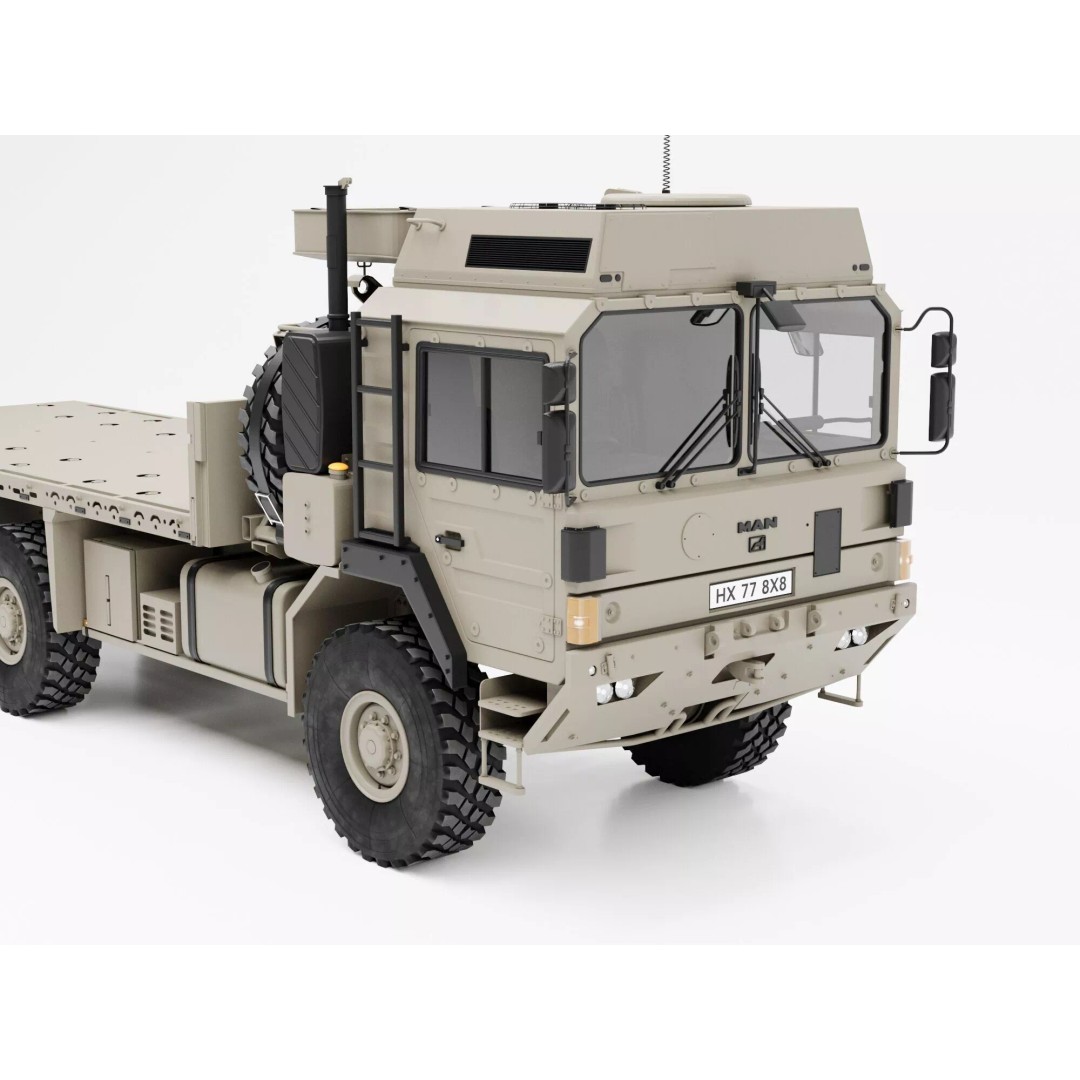 MAN HX61 6x6 Military Truck 3D Model – High Poly Game Asset, FBX - View 15