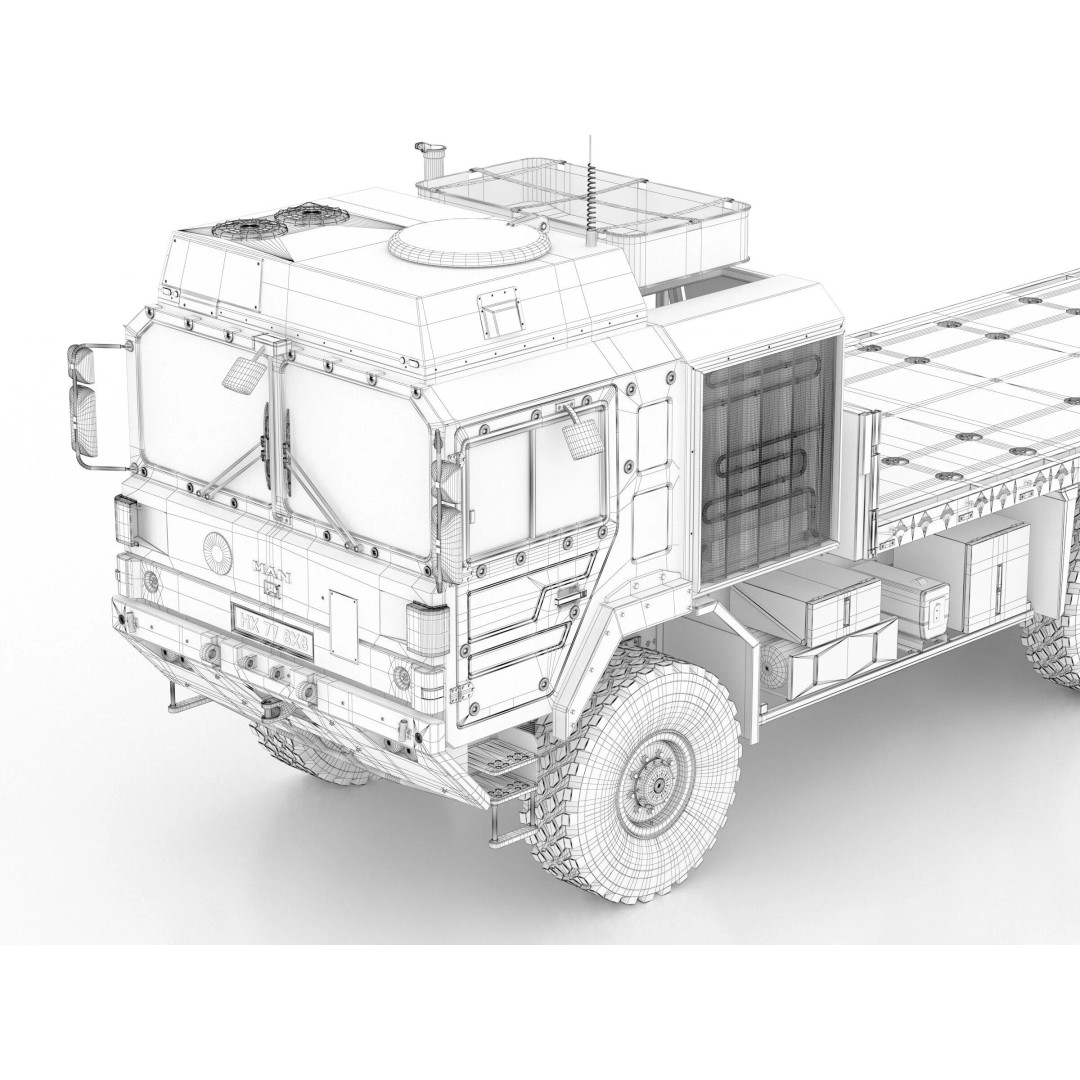 MAN HX61 6x6 Military Truck 3D Model – High Poly Game Asset, FBX - View 16
