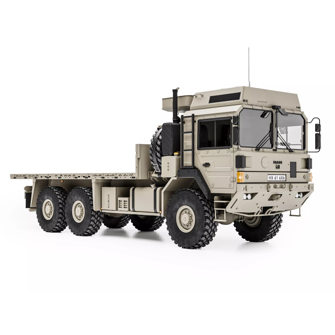 MAN HX61 6x6 Military Truck 3D Model – High Poly Game Asset, FBX - View 2