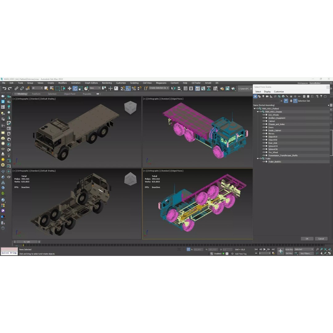 MAN HX61 6x6 Military Truck 3D Model – High Poly Game Asset, FBX - View 26
