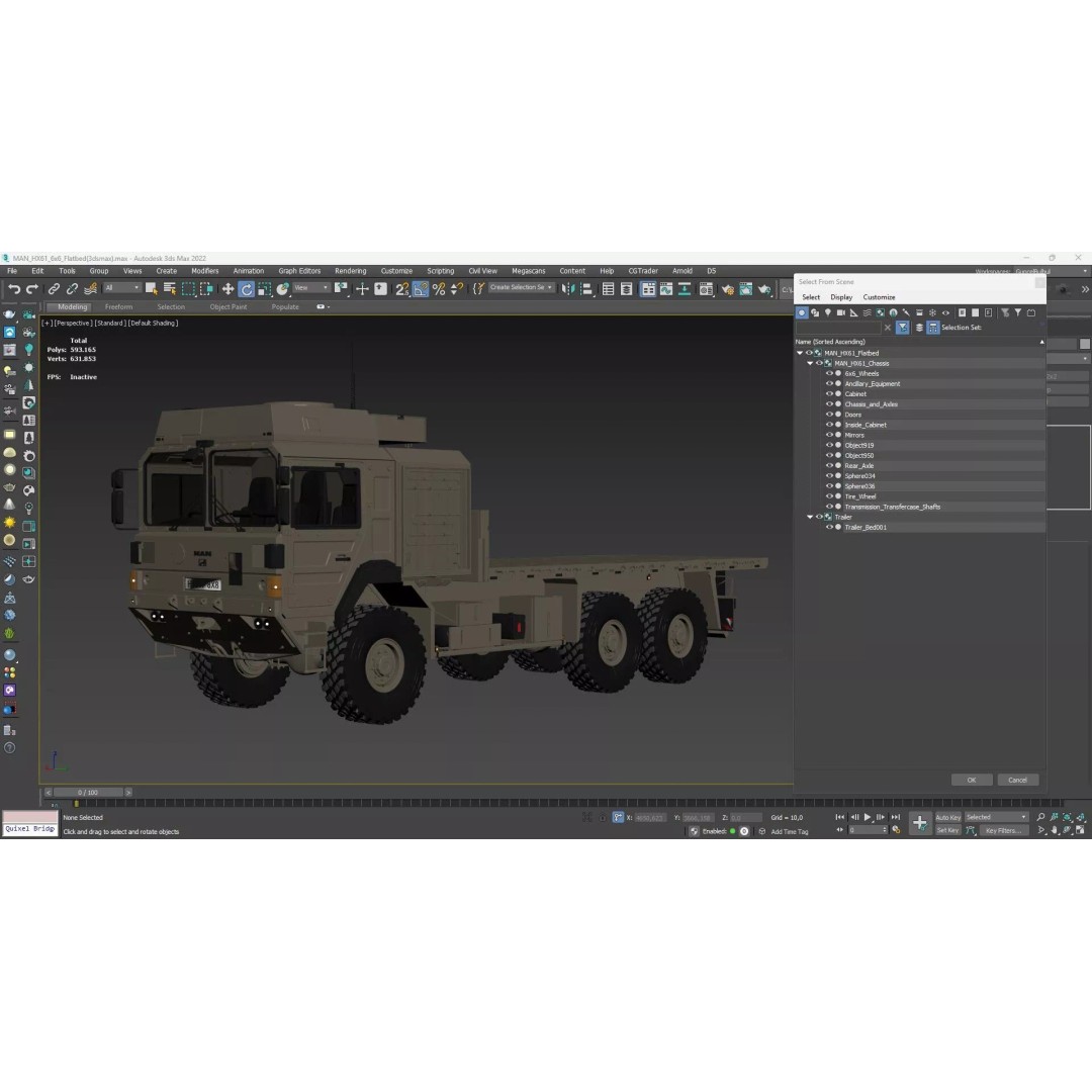 MAN HX61 6x6 Military Truck 3D Model – High Poly Game Asset, FBX - View 27