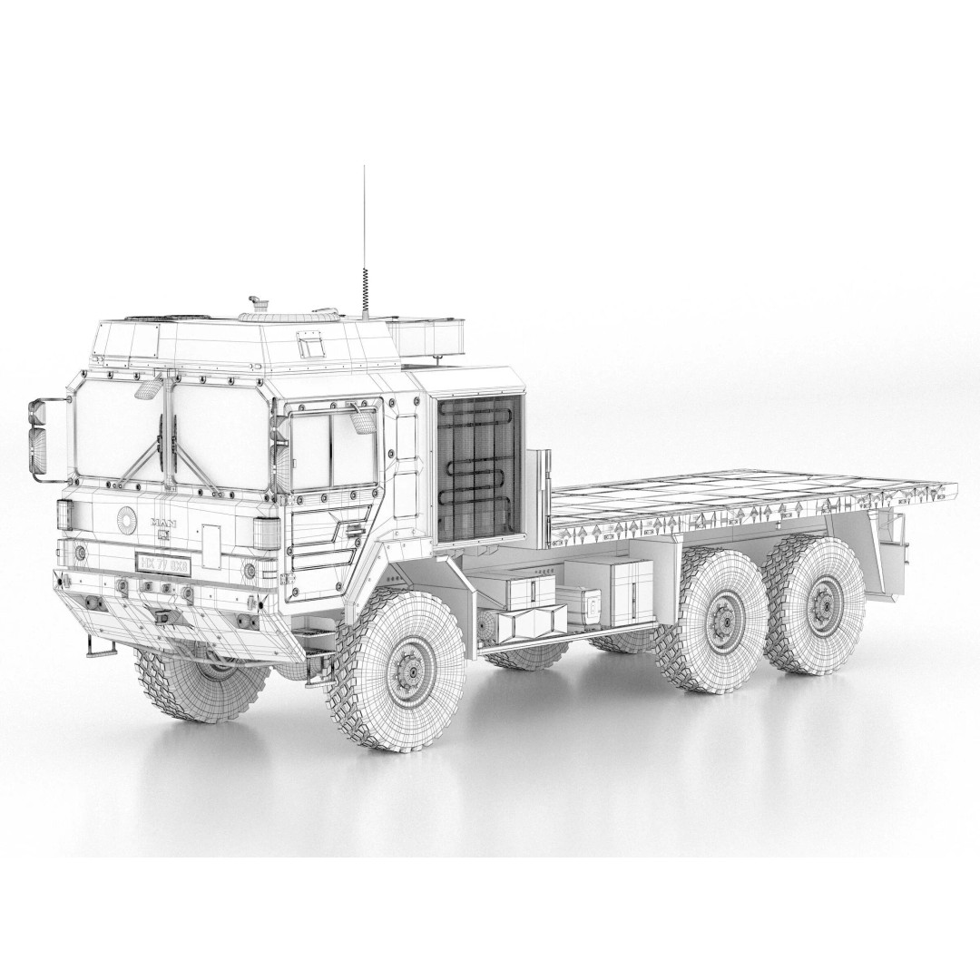 MAN HX61 6x6 Military Truck 3D Model – High Poly Game Asset, FBX - View 3