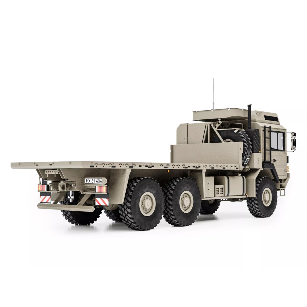 MAN HX61 6x6 Military Truck 3D Model – High Poly Game Asset, FBX - View 4