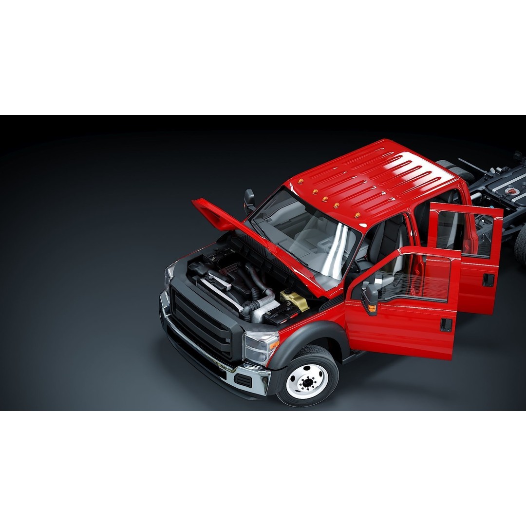 Crew Cabin Truck 3D Model – Low Poly Game Asset, PBR Textures, FBX - View 11