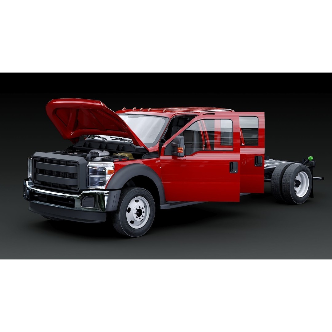 Crew Cabin Truck 3D Model – Low Poly Game Asset, PBR Textures, FBX - View 3