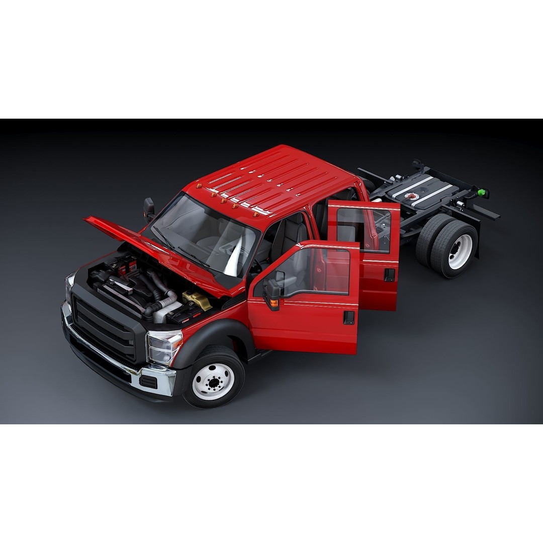 Crew Cabin Truck 3D Model – Low Poly Game Asset, PBR Textures, FBX - View 34