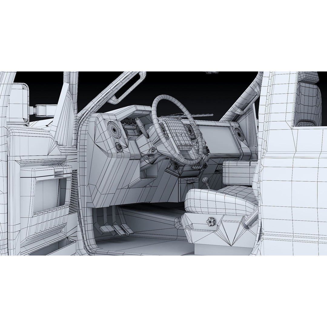 Crew Cabin Truck 3D Model – Low Poly Game Asset, PBR Textures, FBX - View 45
