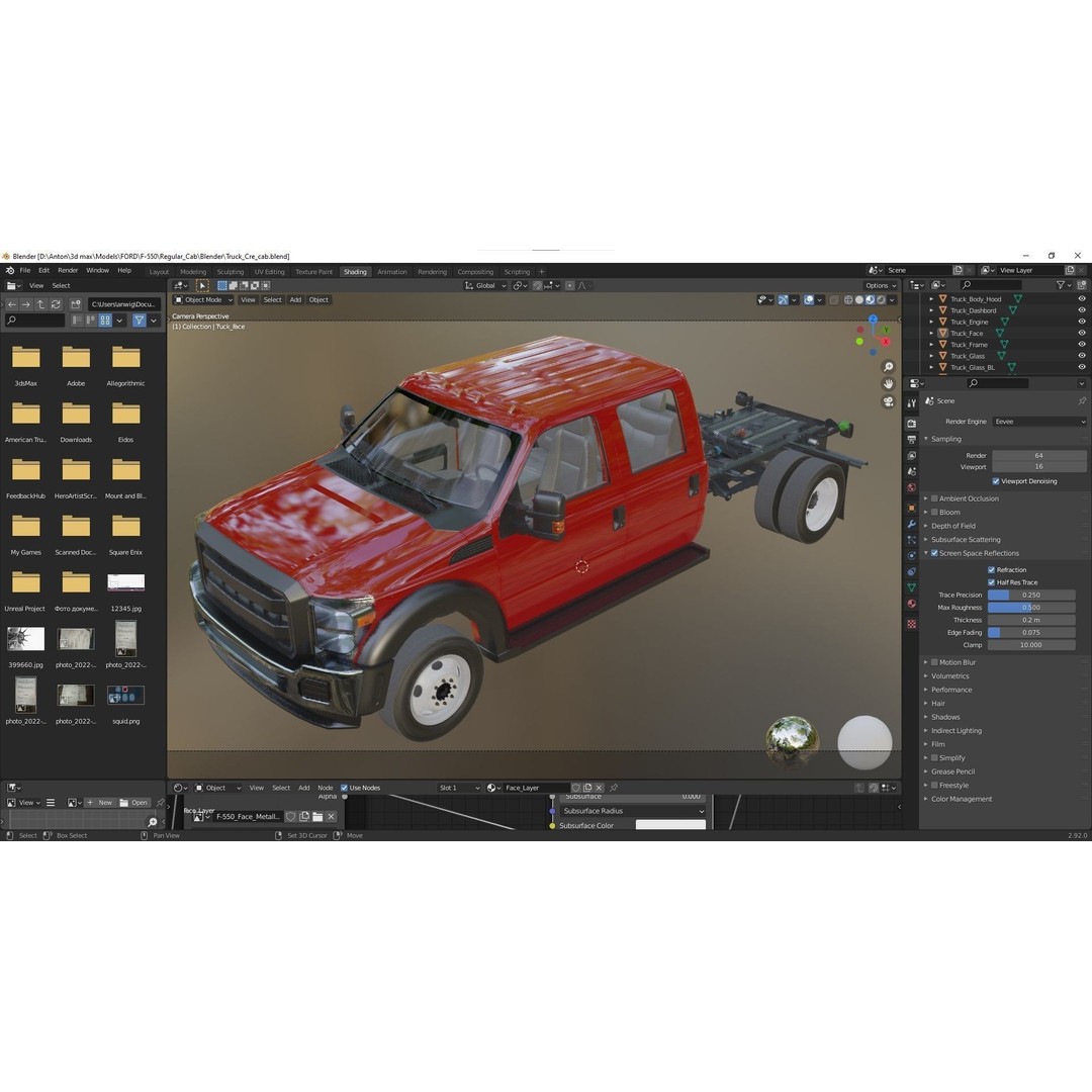 Crew Cabin Truck 3D Model – Low Poly Game Asset, PBR Textures, FBX - View 60