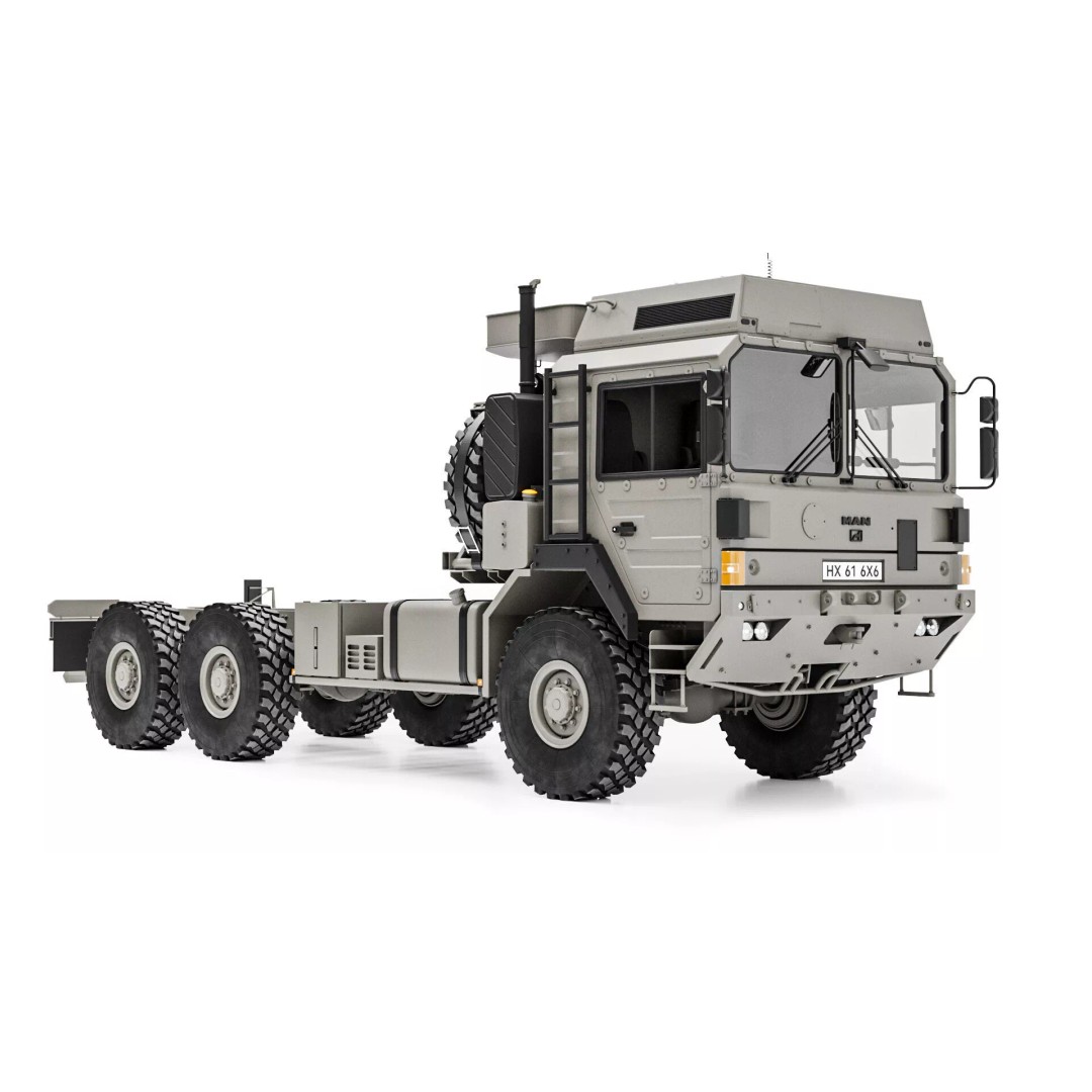 MAN HX61 6x6 Military Truck Chassis 3D Model – High Poly Game Asset, FBX, OBJ - View 10