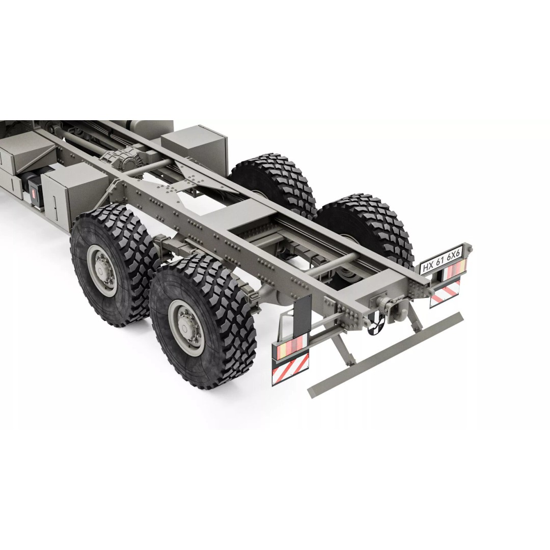MAN HX61 6x6 Military Truck Chassis 3D Model – High Poly Game Asset, FBX, OBJ - View 14