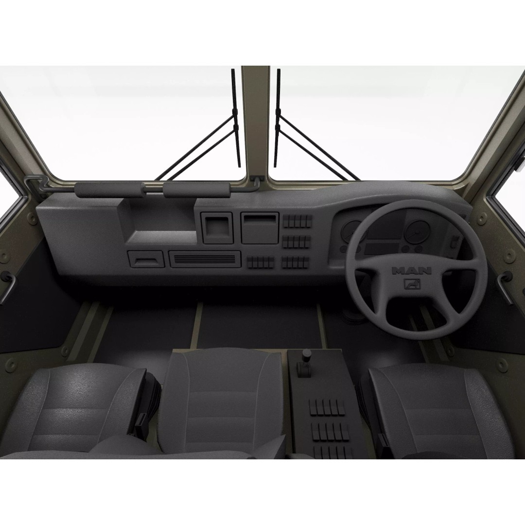 MAN HX61 6x6 Military Truck Chassis 3D Model – High Poly Game Asset, FBX, OBJ - View 18