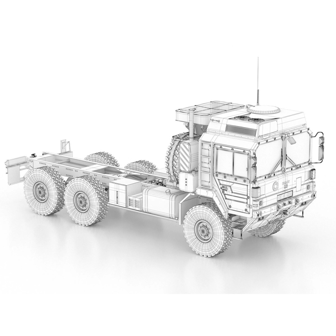 MAN HX61 6x6 Military Truck Chassis 3D Model – High Poly Game Asset, FBX, OBJ - View 22