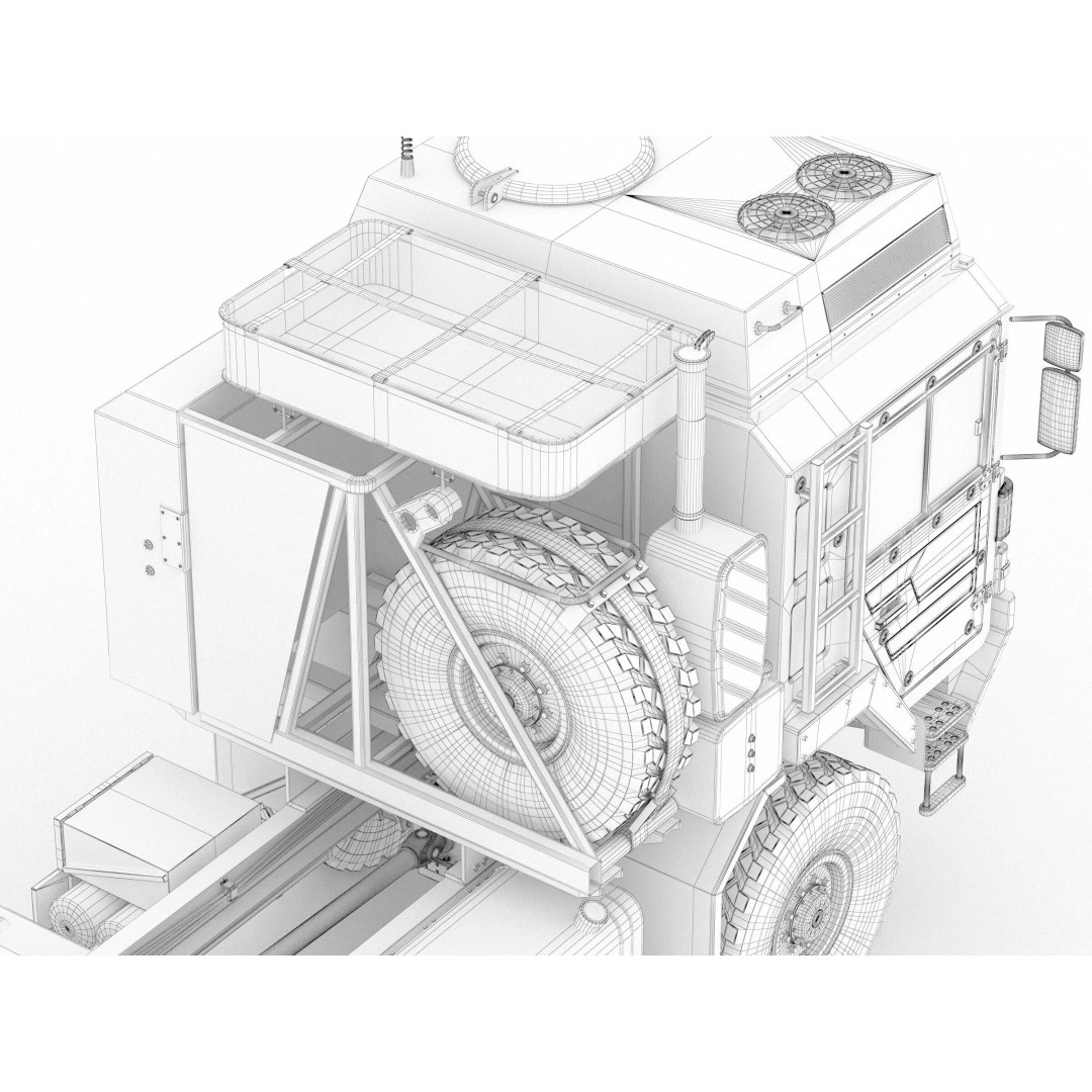 MAN HX61 6x6 Military Truck Chassis 3D Model – High Poly Game Asset, FBX, OBJ - View 24
