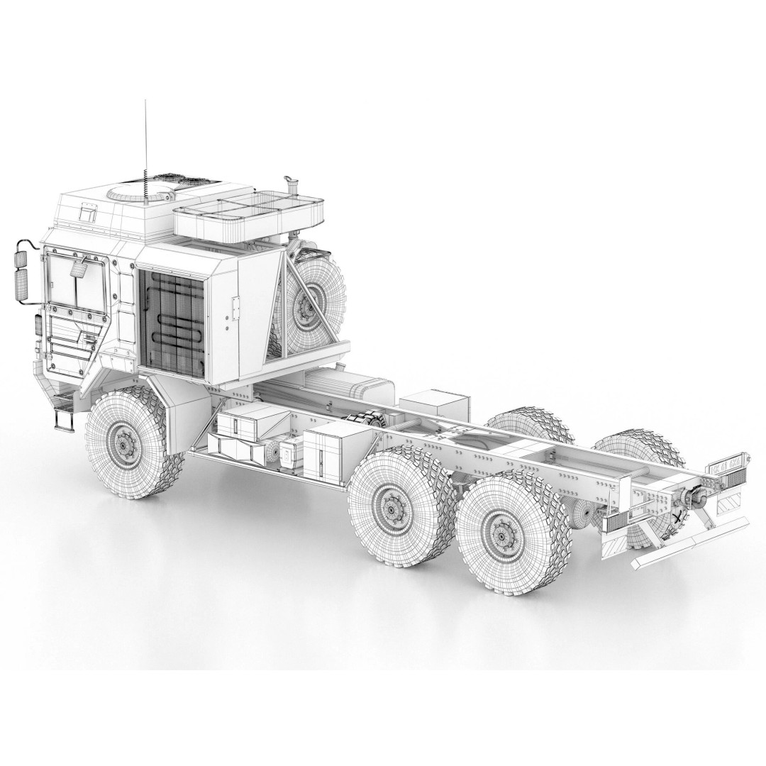 MAN HX61 6x6 Military Truck Chassis 3D Model – High Poly Game Asset, FBX, OBJ - View 25
