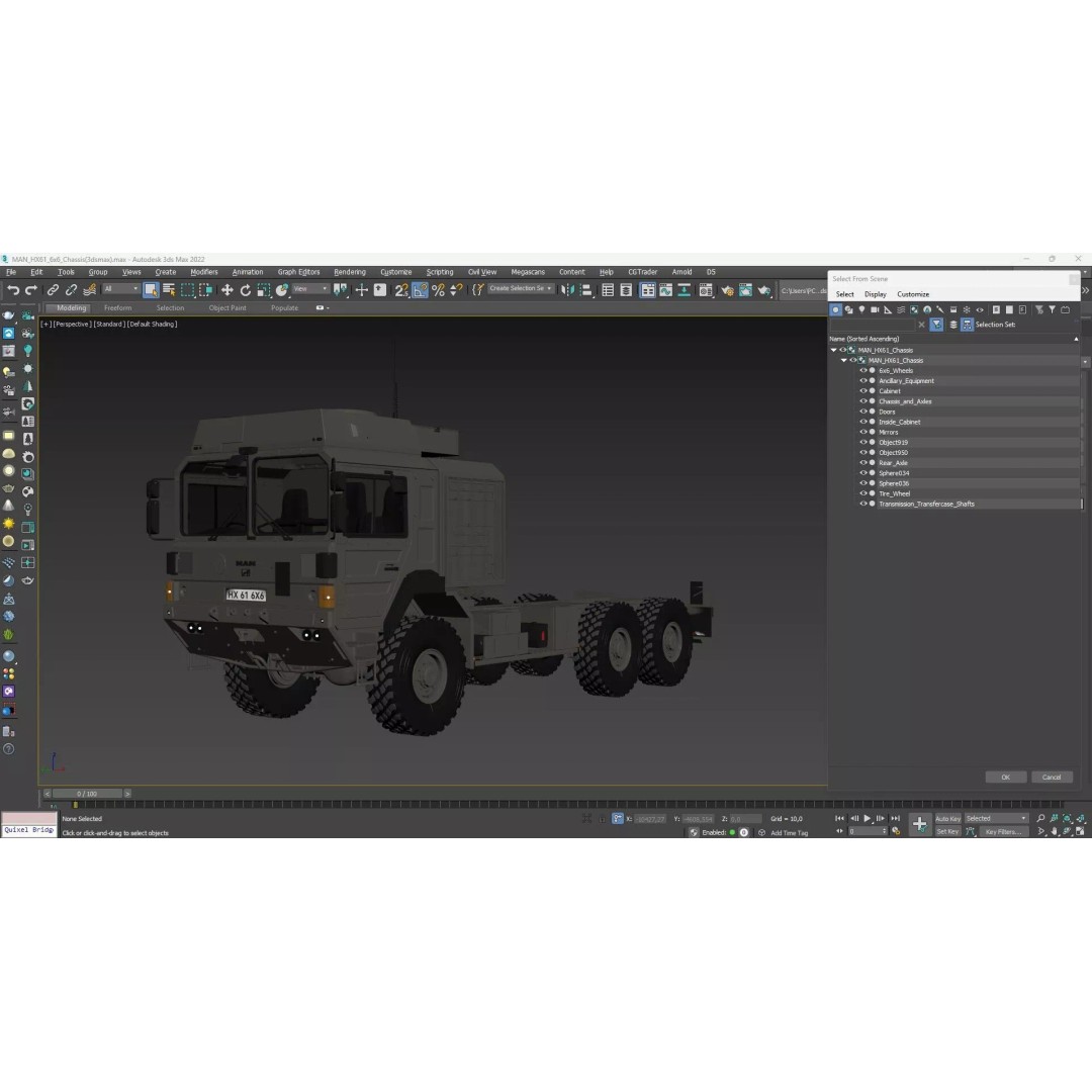 MAN HX61 6x6 Military Truck Chassis 3D Model – High Poly Game Asset, FBX, OBJ - View 28