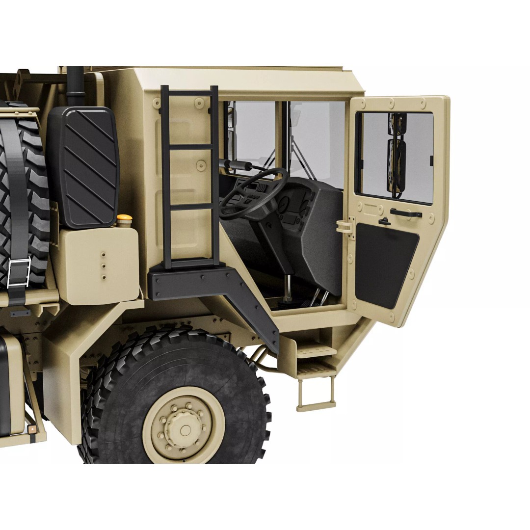 MAN HX61 6x6 Military Truck Chassis 3D Model – High Poly Game Asset, FBX, OBJ - View 5