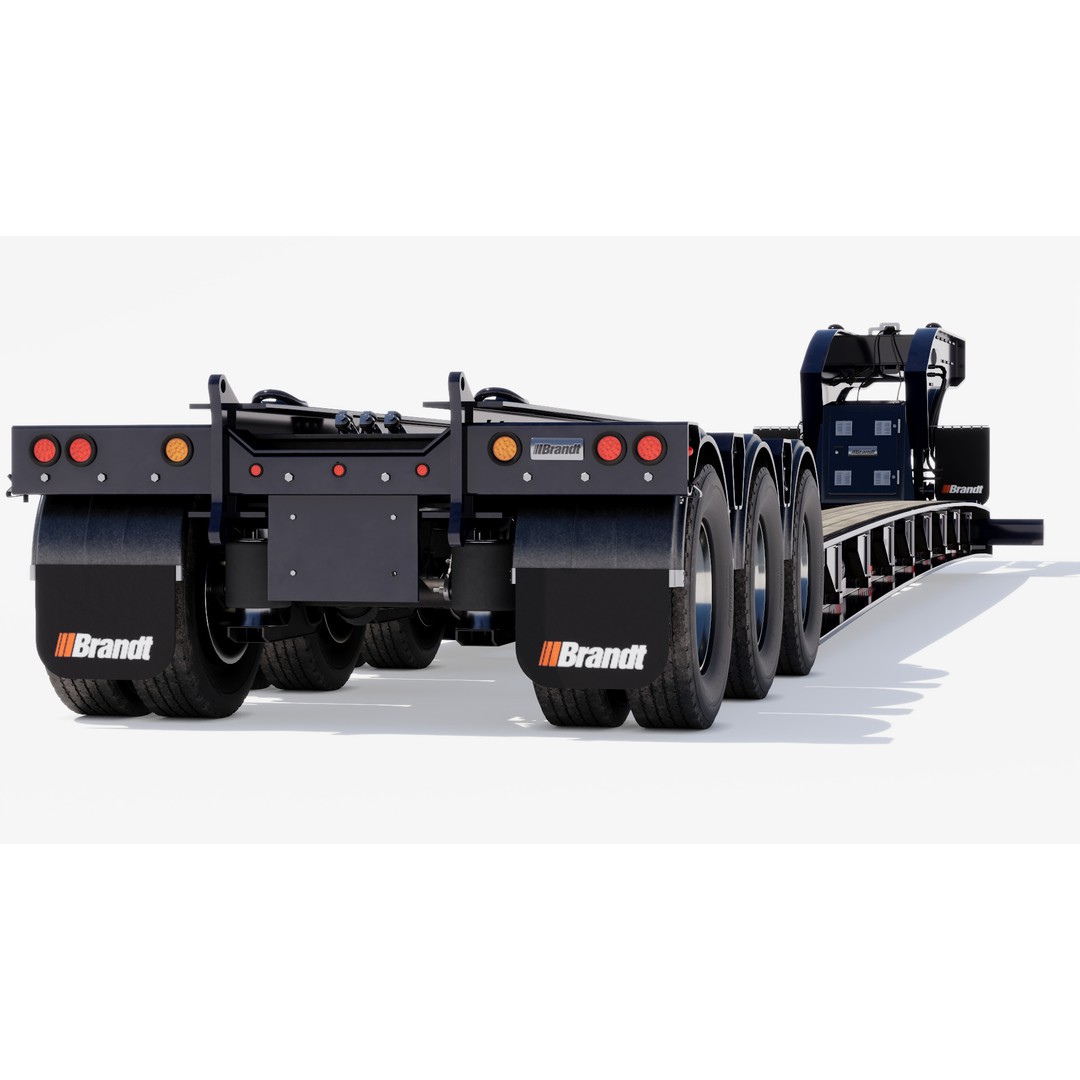 Lowboy Trailer 3D Model – Low Poly PBR Asset for Games - View 11