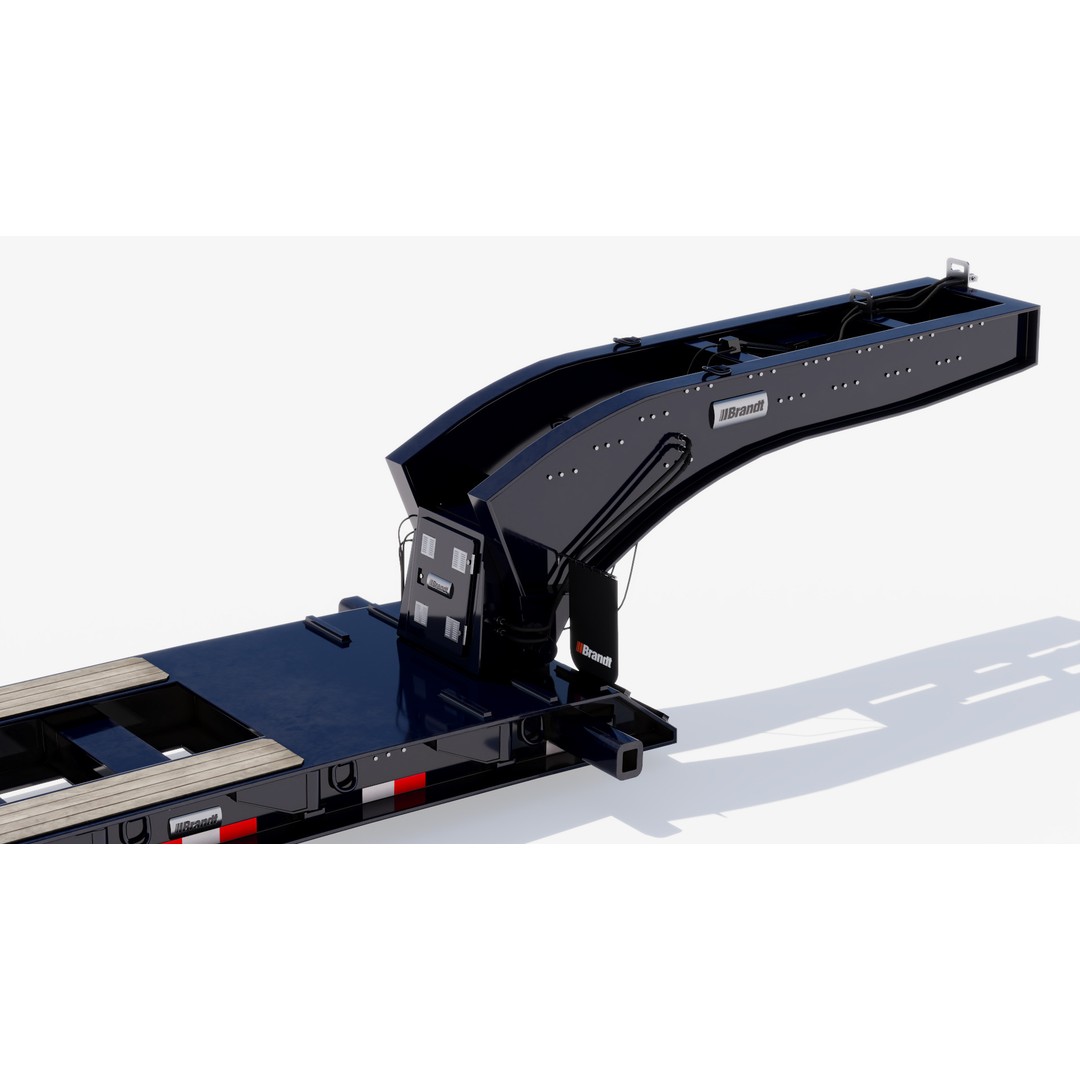 Lowboy Trailer 3D Model – Low Poly PBR Asset for Games - View 9
