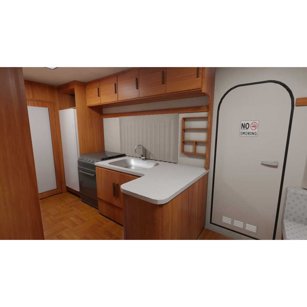 Karmann Ghia Kc 3D Model – Low Poly Game-Ready Caravan Interior - View 11