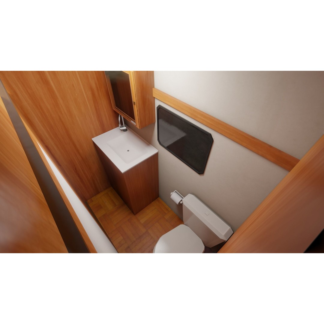 Karmann Ghia Kc 3D Model – Low Poly Game-Ready Caravan Interior - View 14