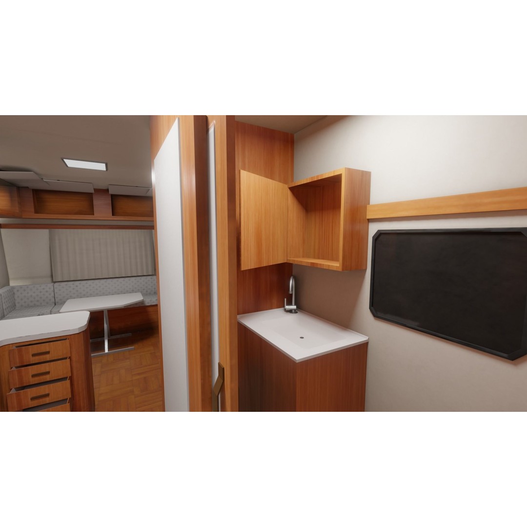 Karmann Ghia Kc 3D Model – Low Poly Game-Ready Caravan Interior - View 17