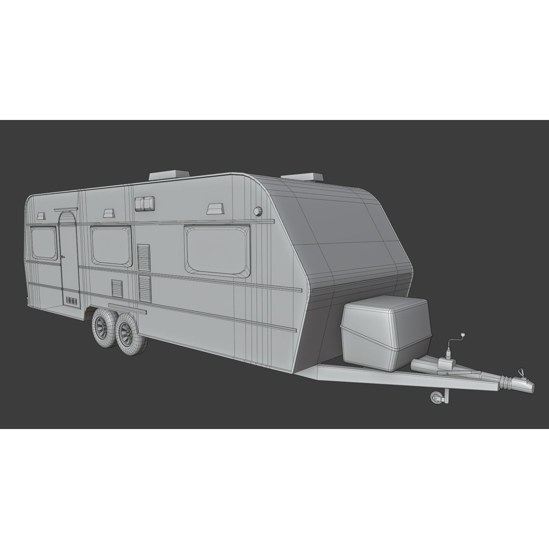 Karmann Ghia Kc 3D Model – Low Poly Game-Ready Caravan Interior - View 20