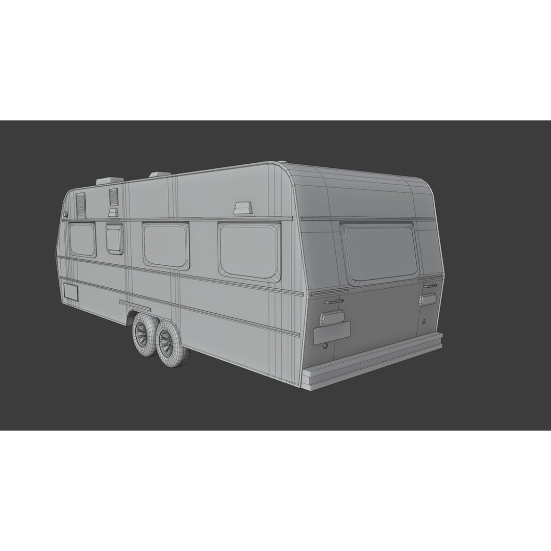Karmann Ghia Kc 3D Model – Low Poly Game-Ready Caravan Interior - View 21