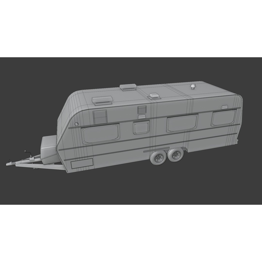 Karmann Ghia Kc 3D Model – Low Poly Game-Ready Caravan Interior - View 22