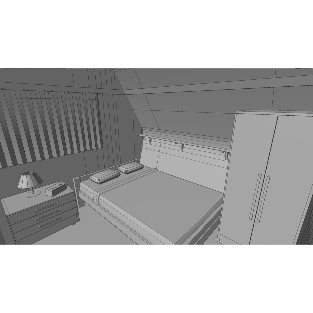 Karmann Ghia Kc 3D Model – Low Poly Game-Ready Caravan Interior - View 25