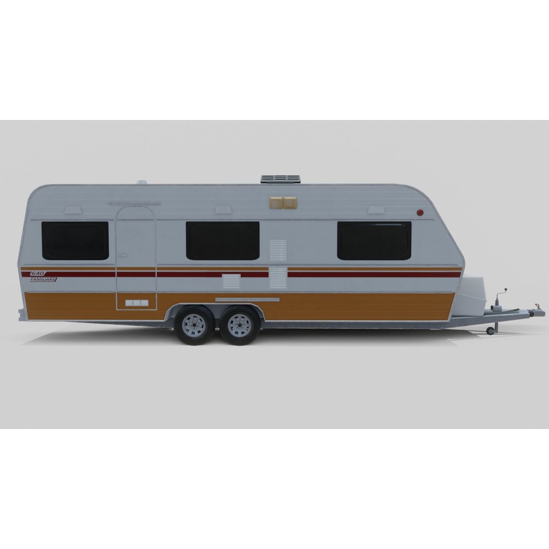 Karmann Ghia Kc 3D Model – Low Poly Game-Ready Caravan Interior - View 4