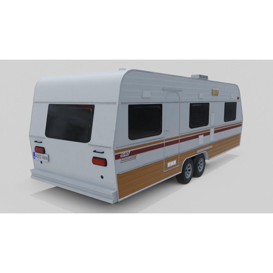 Karmann Ghia Kc 3D Model – Low Poly Game-Ready Caravan Interior - View 5