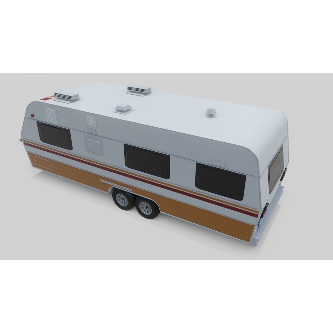 Karmann Ghia Kc 3D Model – Low Poly Game-Ready Caravan Interior - View 6