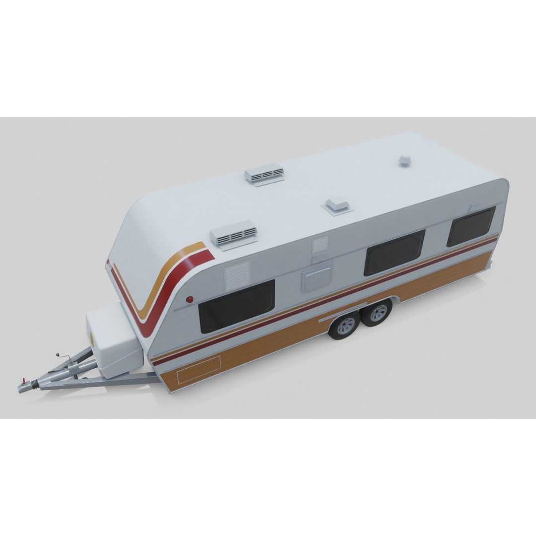 Karmann Ghia Kc 3D Model – Low Poly Game-Ready Caravan Interior - View 7