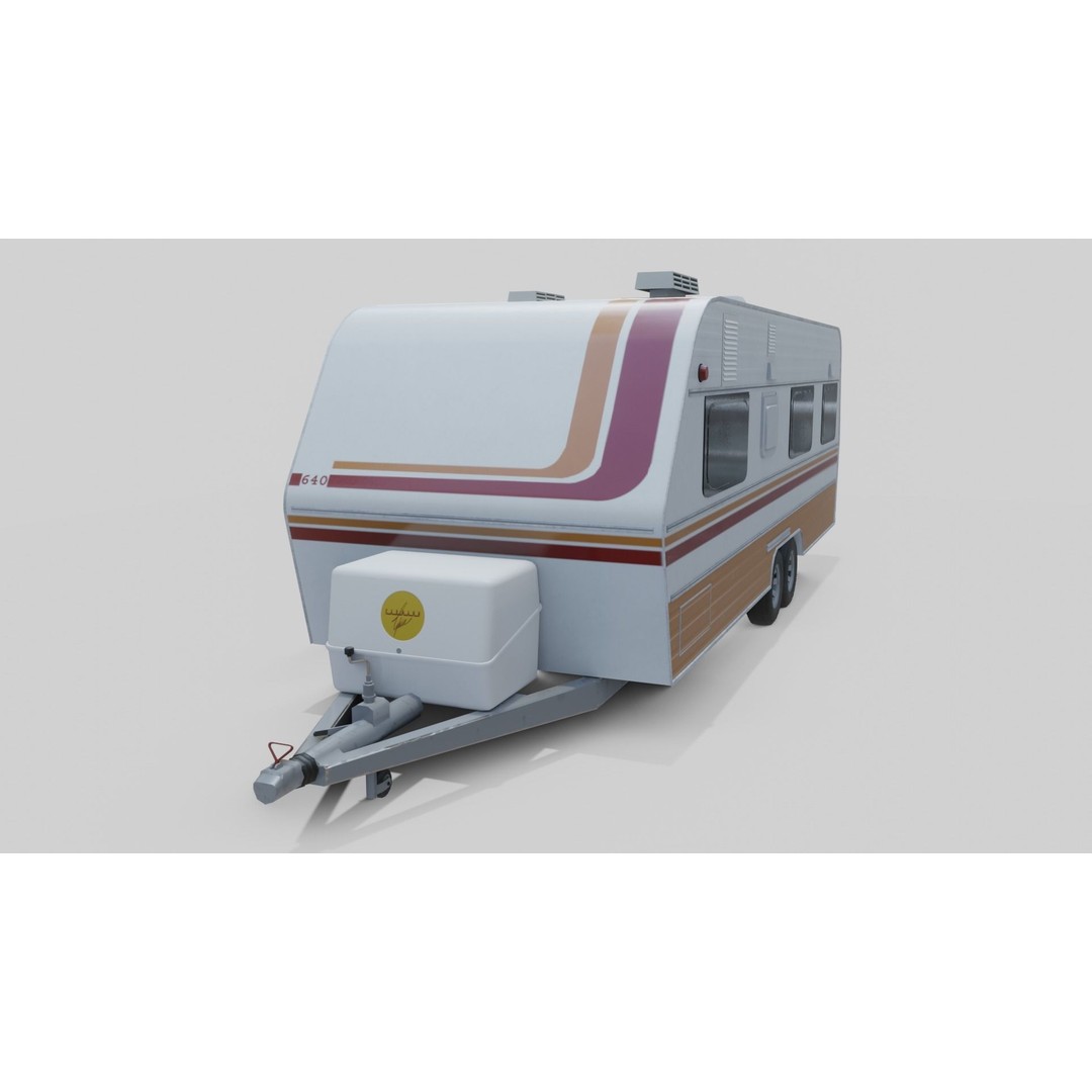 Karmann Ghia Kc 3D Model – Low Poly Game-Ready Caravan Interior - View 8