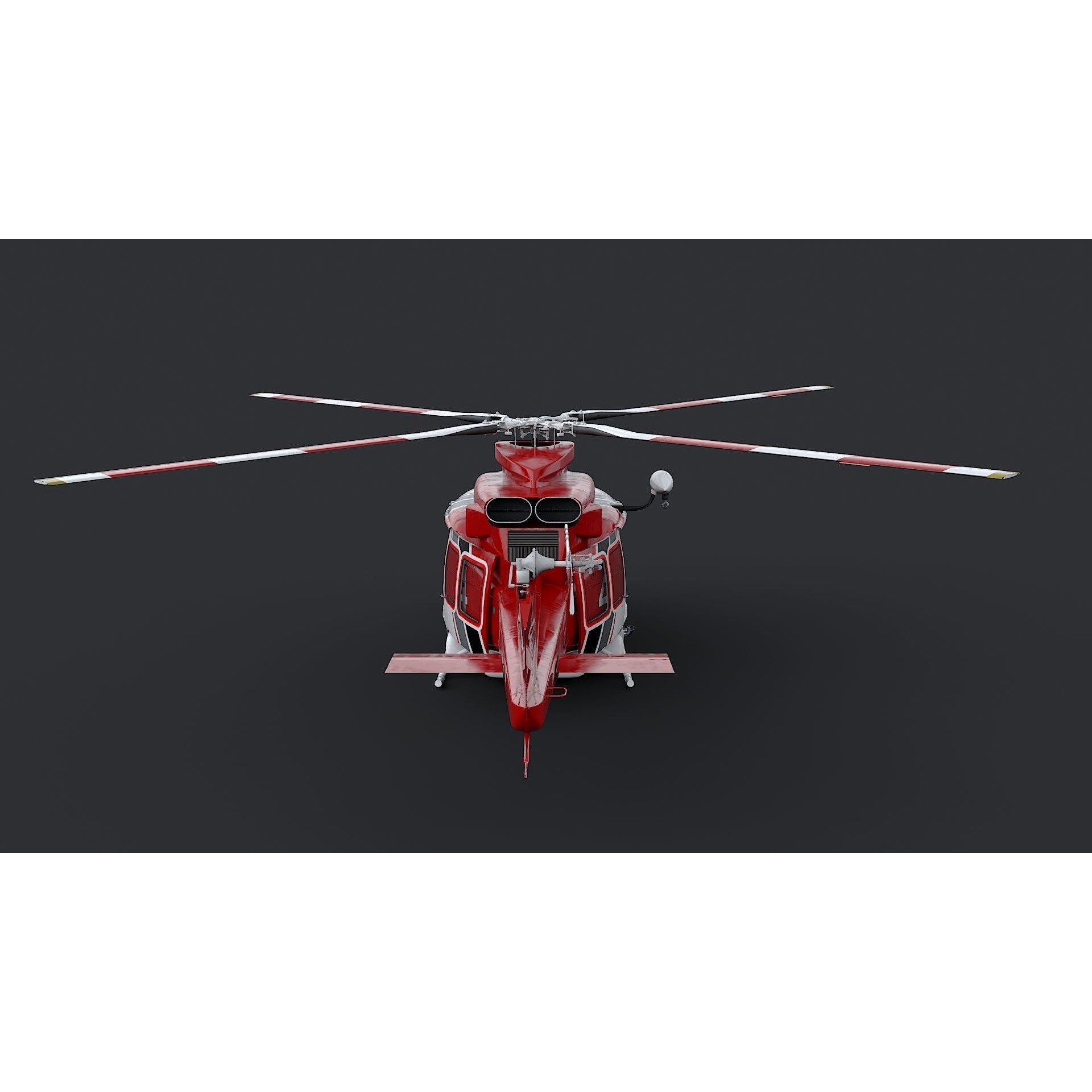 Bell 412 LAFD - Low-Poly Game-Ready 3D Model - View 12