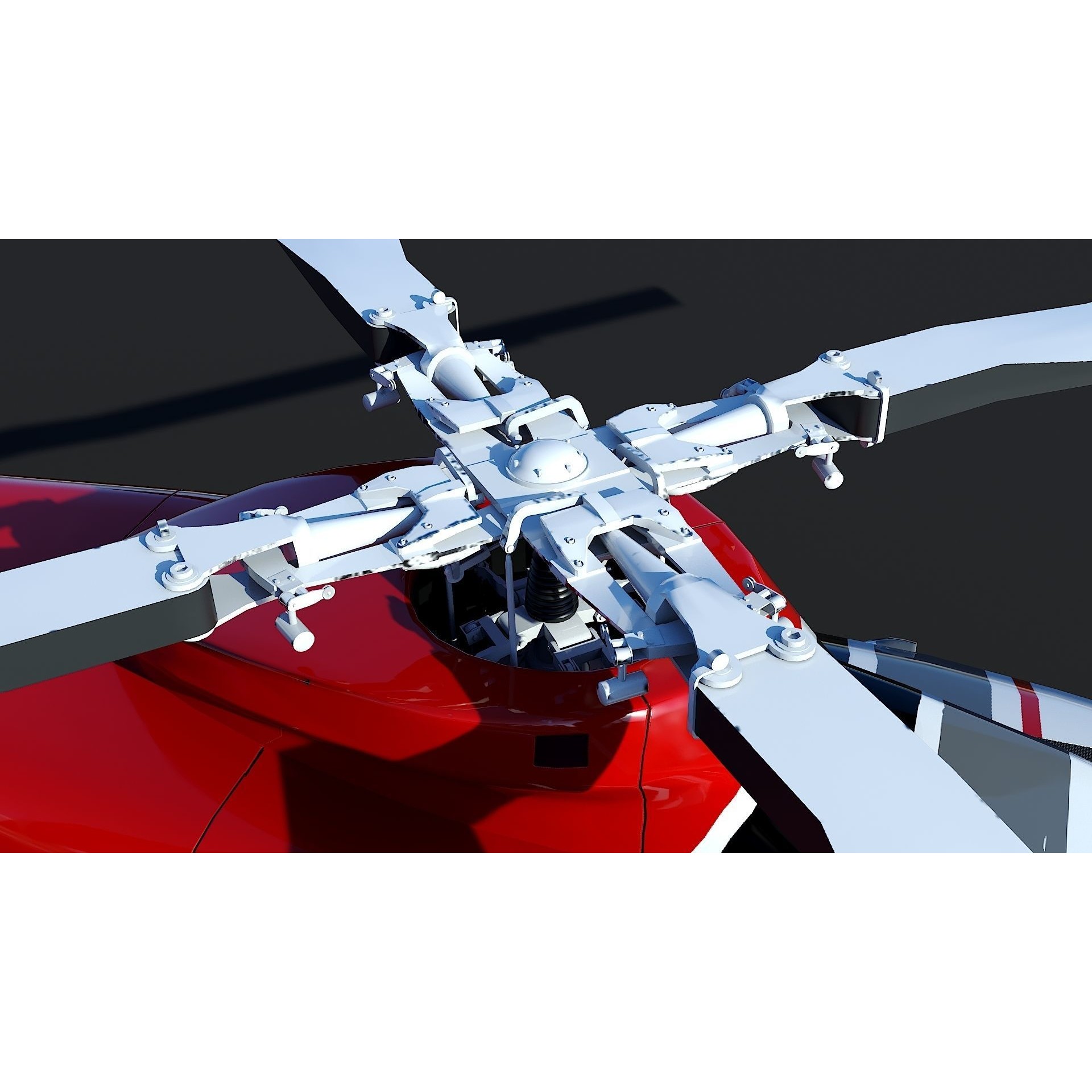 Bell 412 LAFD - Low-Poly Game-Ready 3D Model - View 23