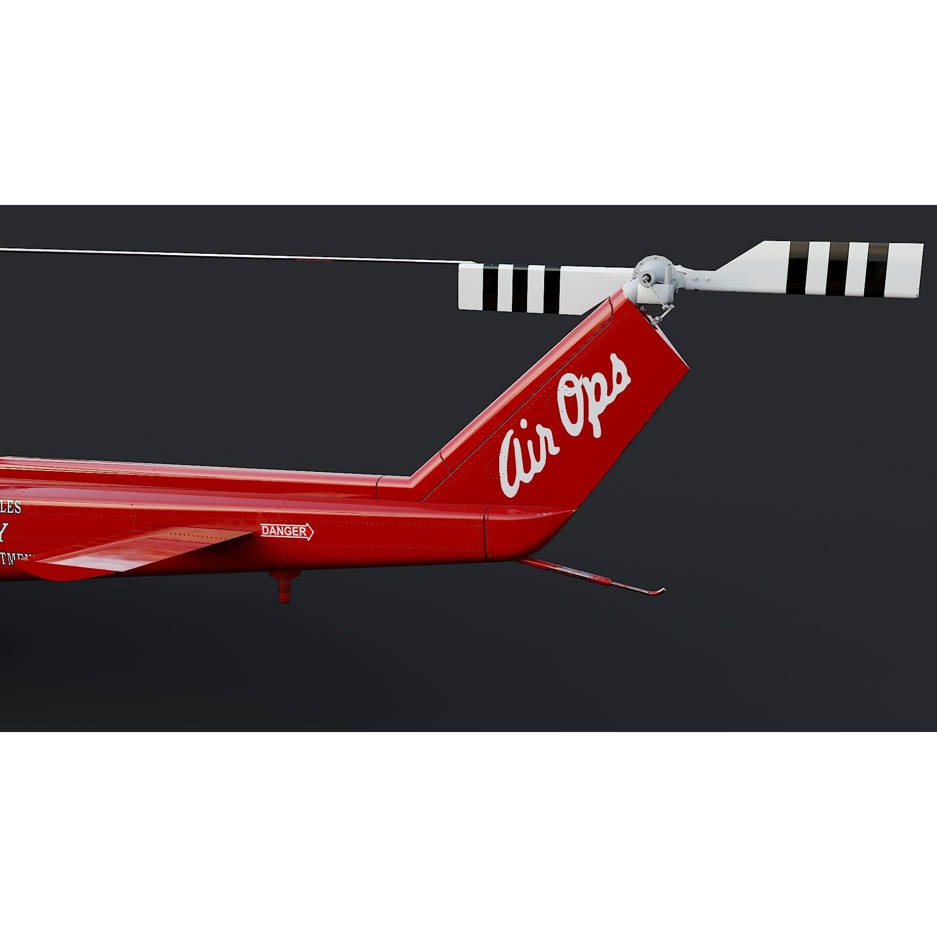 Bell 412 LAFD - Low-Poly Game-Ready 3D Model - View 24