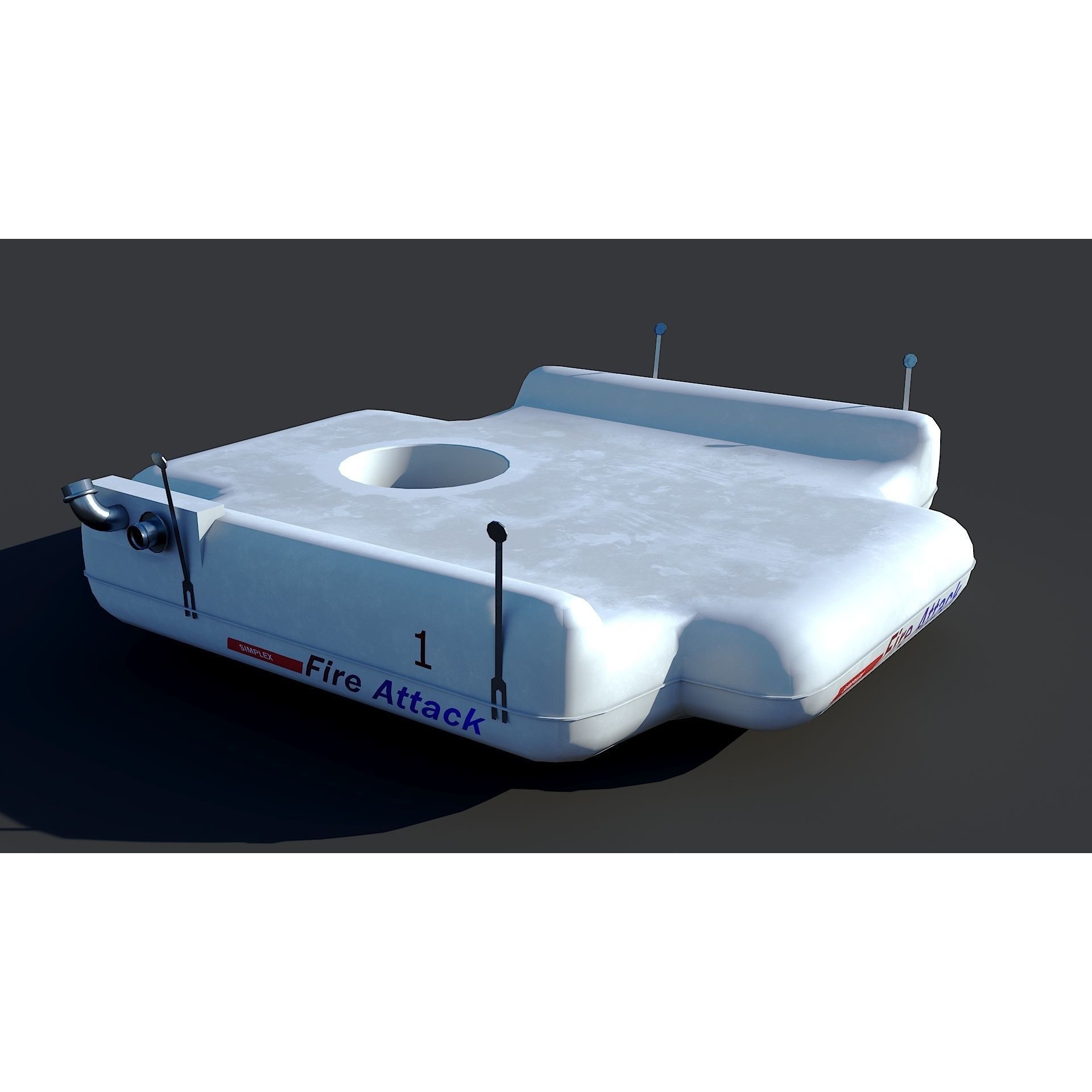 Bell 412 LAFD - Low-Poly Game-Ready 3D Model - View 31