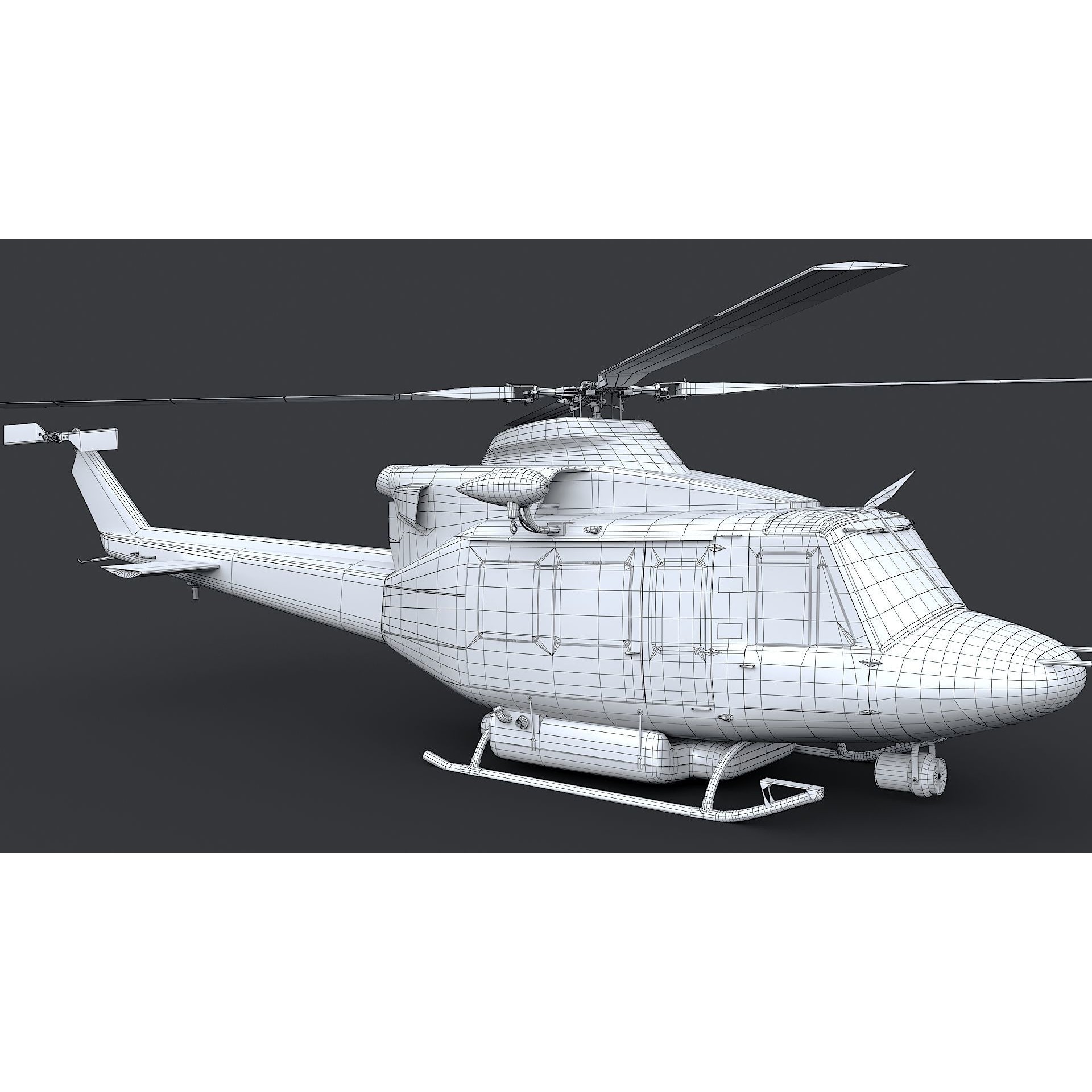 Bell 412 LAFD - Low-Poly Game-Ready 3D Model - View 36