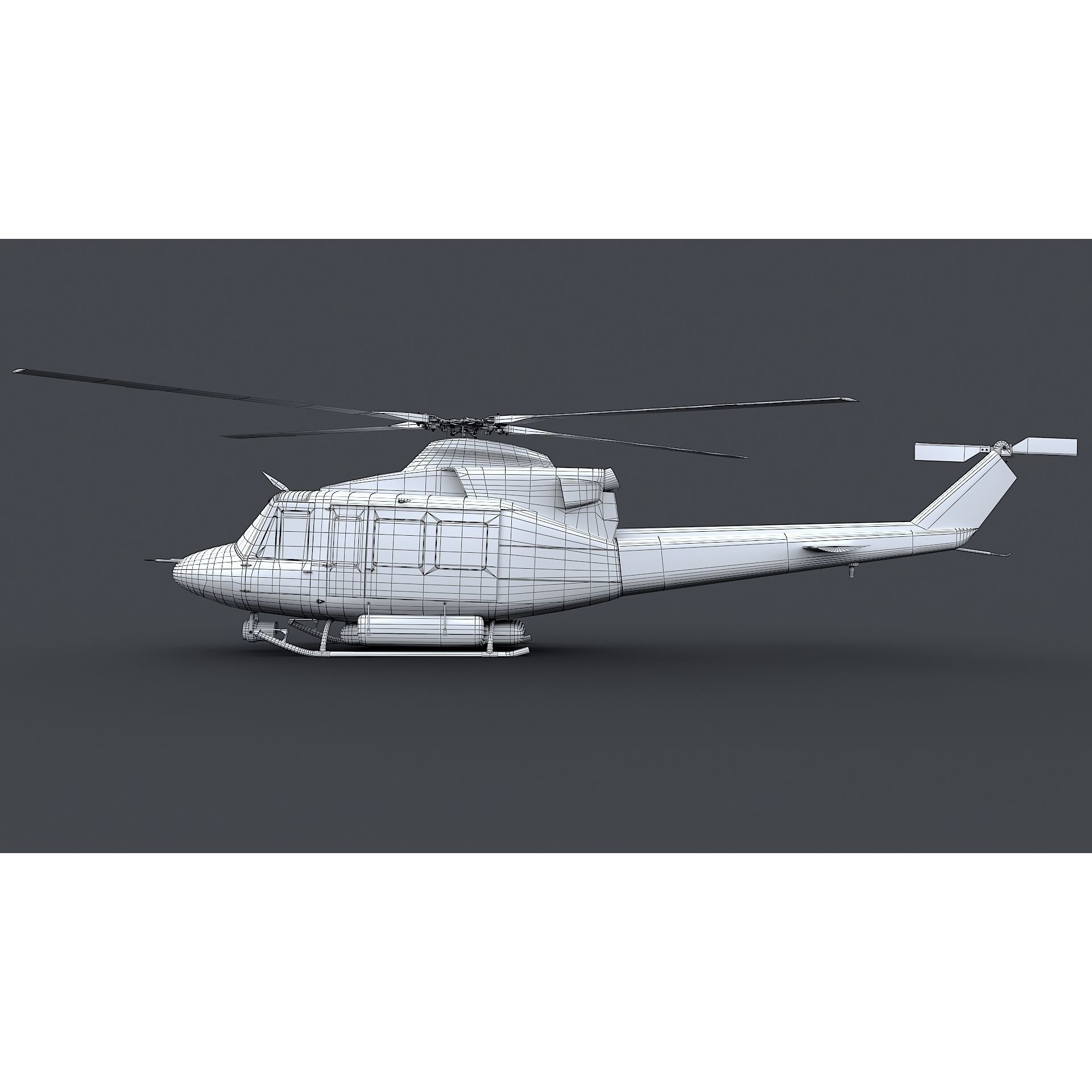 Bell 412 LAFD - Low-Poly Game-Ready 3D Model - View 37