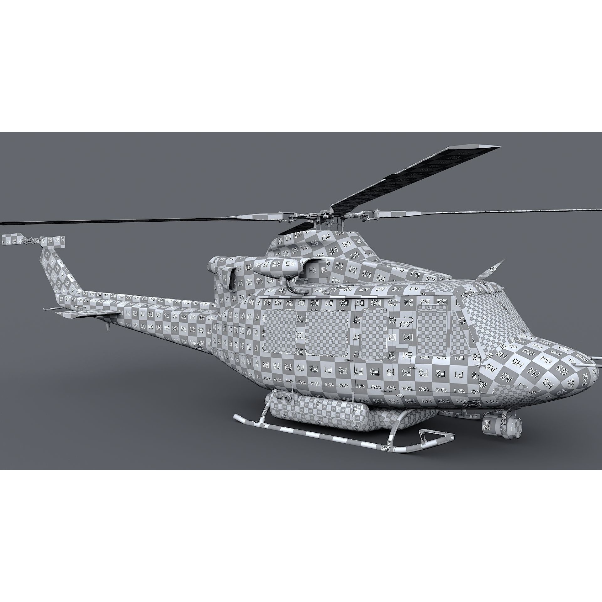 Bell 412 LAFD - Low-Poly Game-Ready 3D Model - View 43