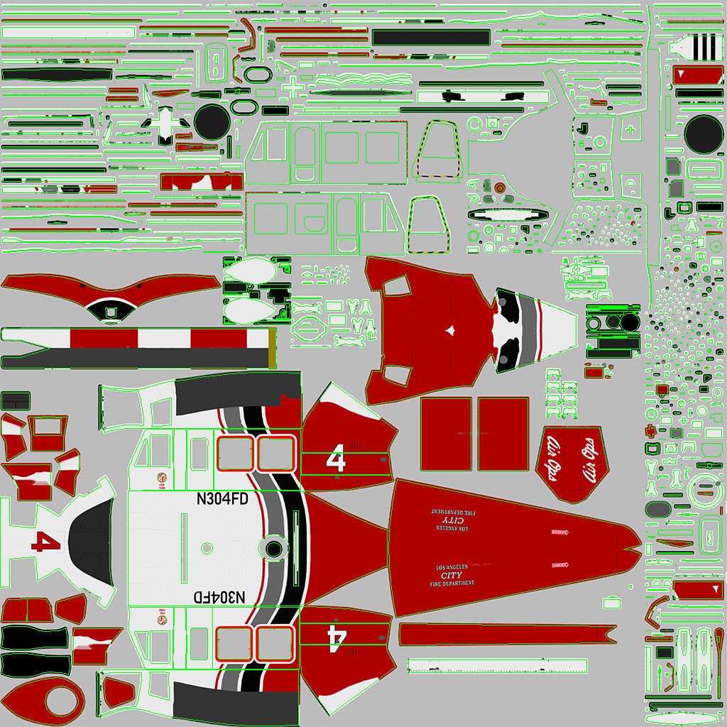 Bell 412 LAFD - Low-Poly Game-Ready 3D Model - View 47