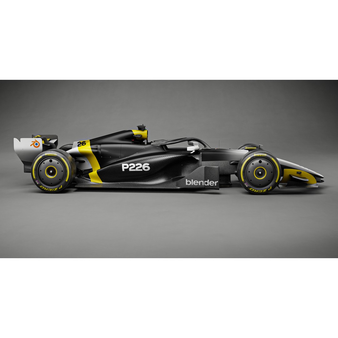 F1 2026 Car Concept 3D Model – High Poly PBR Asset, FBX, OBJ - View 3
