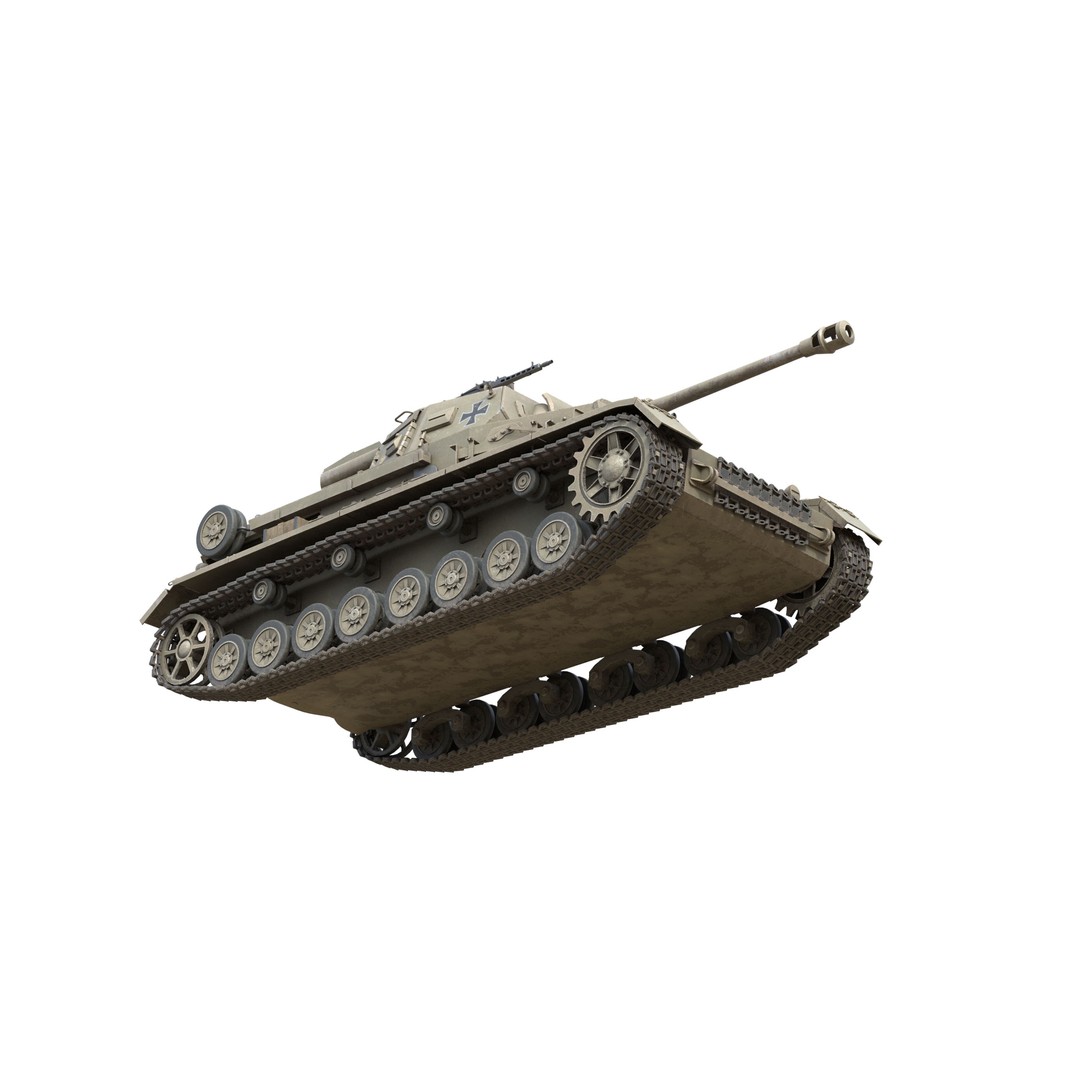 Panzer IV 3D Model – Low Poly Military Vehicle, Game Ready FBX - View 11