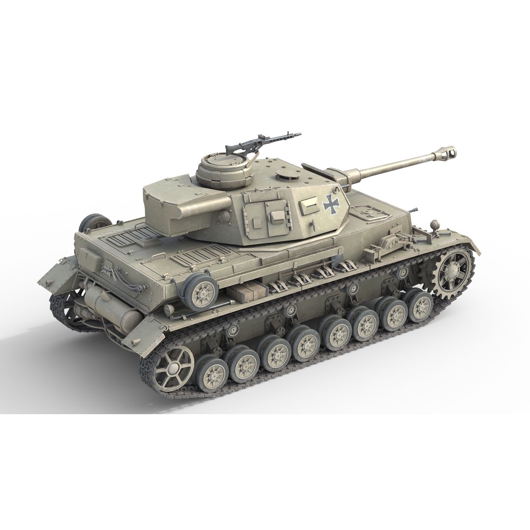 Panzer IV 3D Model – Low Poly Military Vehicle, Game Ready FBX - View 3