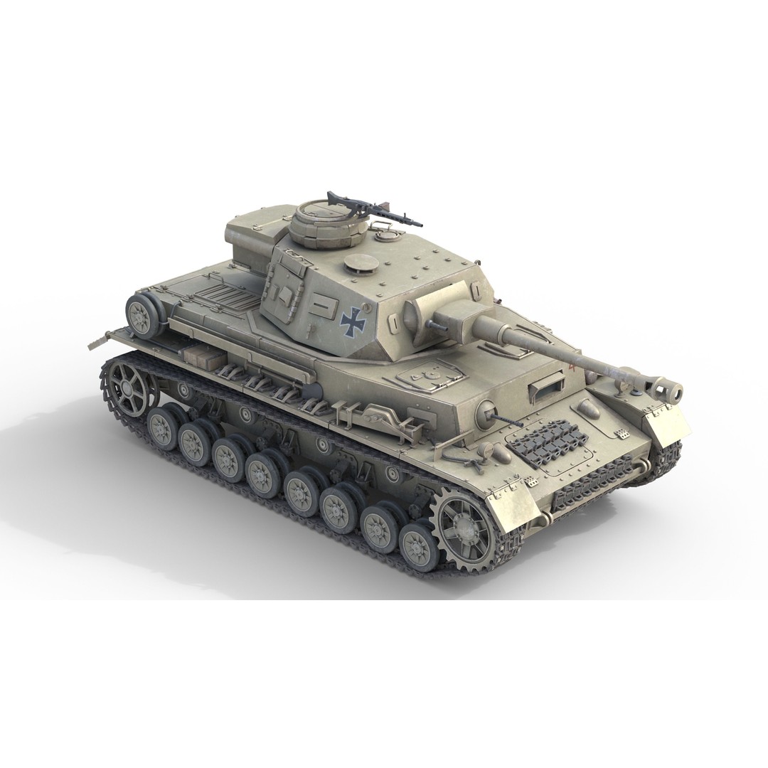 Panzer IV 3D Model – Low Poly Military Vehicle, Game Ready FBX - View 5