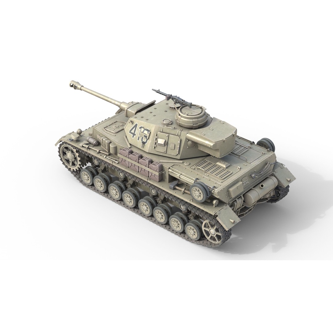 Panzer IV 3D Model – Low Poly Military Vehicle, Game Ready FBX - View 6