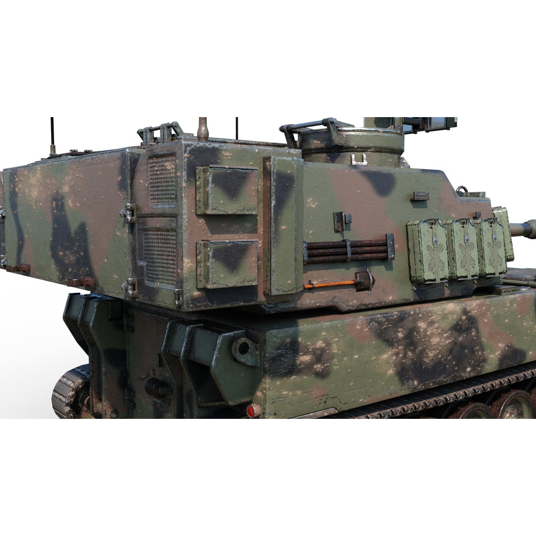 USA ARMY M109A6 Paladin 155mm Howitzer 3D Model – Low Poly Military Vehicle, FBX - View 10