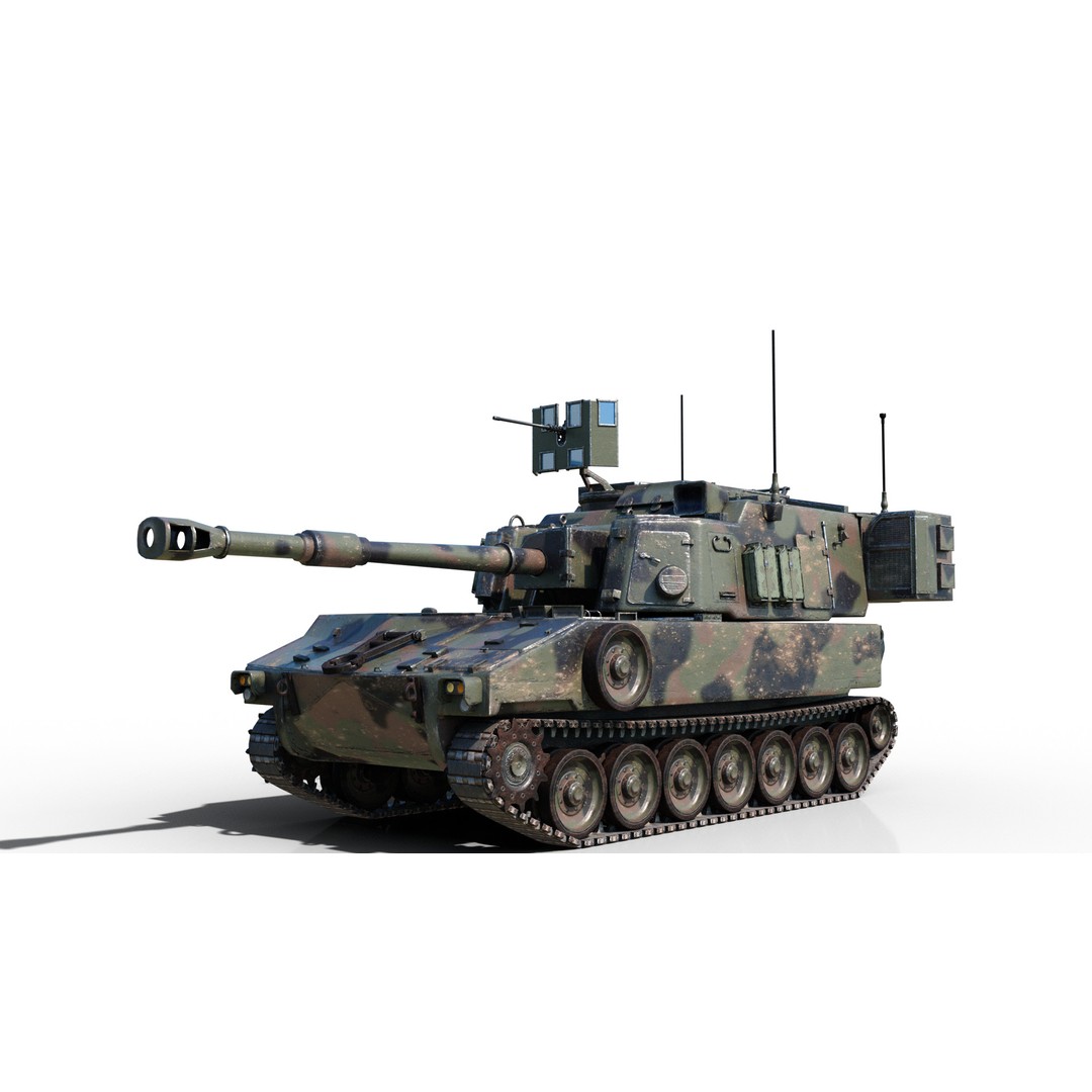 USA ARMY M109A6 Paladin 155mm Howitzer 3D Model – Low Poly Military Vehicle, FBX - View 11